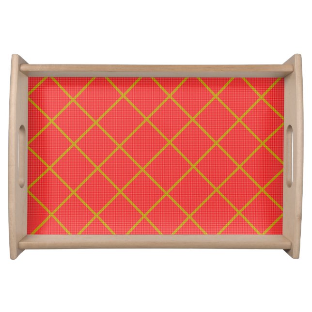 Red Gold Texture Serving Tray (Front)