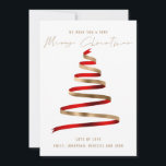 Red Gold Tree 2026 Calendar Merry Christmas Holiday Card<br><div class="desc">Stylish Red Gold Tree 2026 Calendar Merry Christmas is in a stylish set handwritten style script. With a handy 2026 calendar on the back for your recipients and Happy New Year greeting.</div>