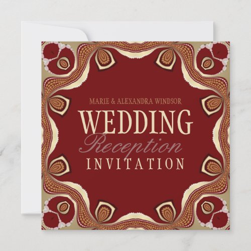 RedGold Tribal Royal Alternative Wedding Invitati Invitation