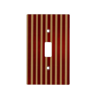Red & Gold Vertical Stripes Light Switch Cover
