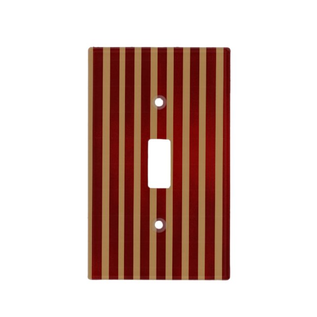 Red & Gold Vertical Stripes Light Switch Cover (Front)