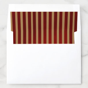Red & Gold Vertical Stripes Striped Pattern Envelope Liner