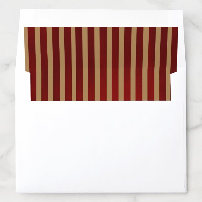 Red & Gold Vertical Stripes Striped Pattern Envelope Liner (In Envelope)