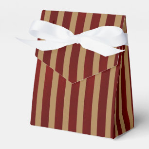 Red & Gold Vertical Stripes Striped Pattern Party Favor Boxes