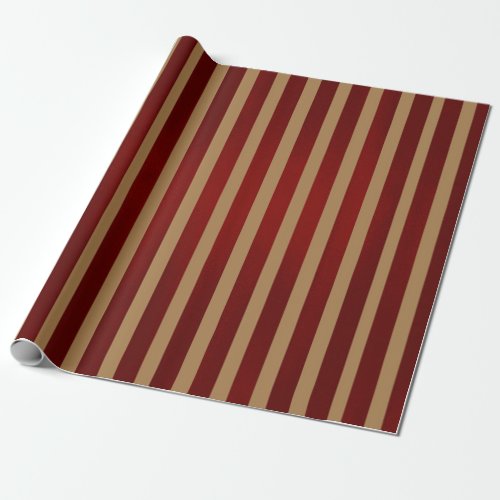 Red  Gold Vertical Stripes Striped Pattern Party Wrapping Paper