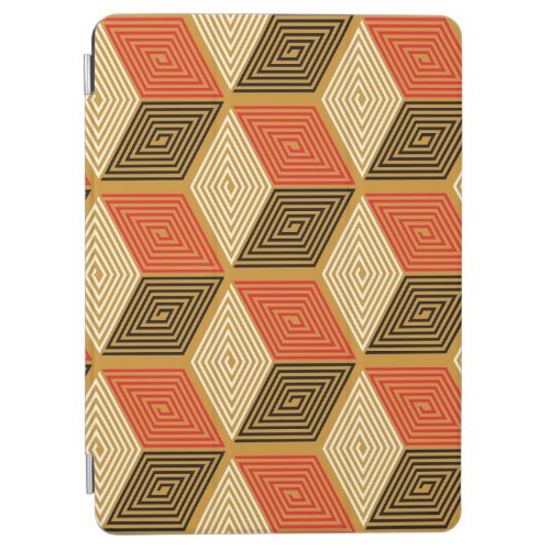 Red Gold Vintage Cube Pattern iPad Air Cover