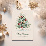 Red & Gold Vintage Non Photo Watercolor Christmas  Holiday Card<br><div class="desc">Bring timeless elegance to your holiday greetings with the Red & Gold Vintage Non-Photo Watercolor Christmas Holiday Card. This exquisite card features a beautifully painted watercolor Christmas tree in rich red and gold hues, capturing the festive spirit with a vintage touch. Perfect for spreading holiday cheer to friends, family, or...</div>