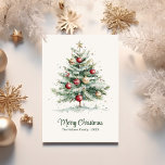 Red & Gold Vintage Non Photo Watercolor Christmas  Holiday Card<br><div class="desc">Bring timeless elegance to your holiday greetings with the Red & Gold Vintage Non-Photo Watercolor Christmas Holiday Card. This exquisite card features a beautifully painted watercolor Christmas tree in rich red and gold hues, capturing the festive spirit with a vintage touch. Perfect for spreading holiday cheer to friends, family, or...</div>
