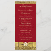 Red Gold Wedding Anniversary Vow Renewal Program (Front)