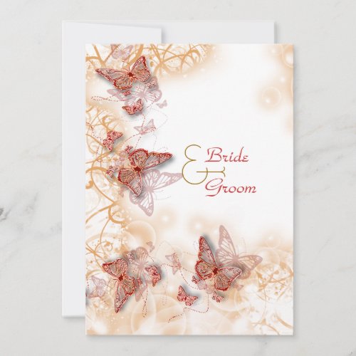 Red gold wedding engagement anniversary personalized invites