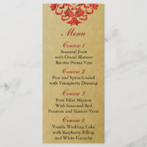 red  gold Wedding menu
