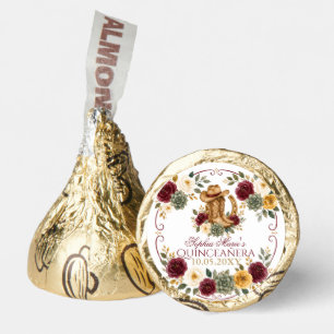 Red Gold Western Horse Floral Charra Quinceañera Hershey®'s Kisses®