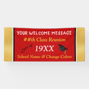 Red, Gold, White and Black Class Reunion Banner