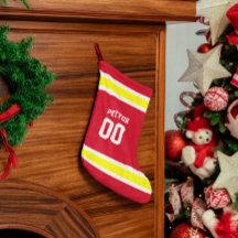 Red, Gold & White Football Team Personalized