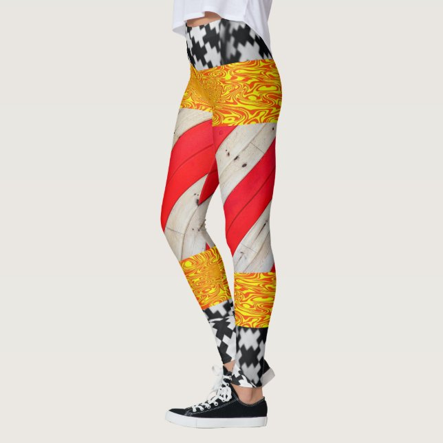 Red Gold  White Leggings  (Left)