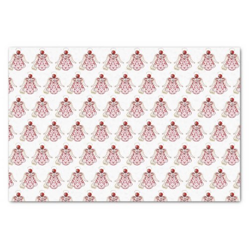 RedGoldWhite Pattern Christmas Angel of Song Tissue Paper