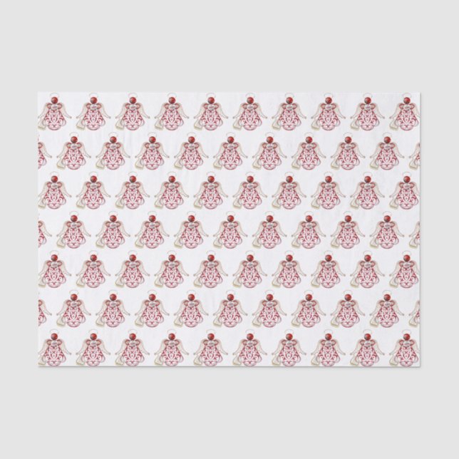 Red/Gold/White Pattern Christmas Angel of Song Tissue Paper (Front)