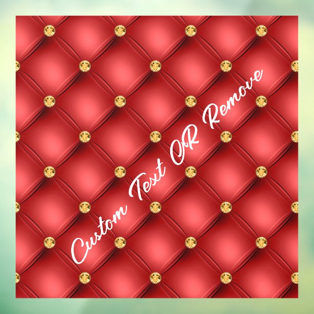 Red Gold Window Cling Personalized Text (Sheet 3)