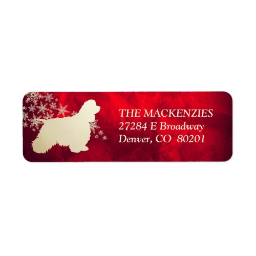 Red Gold Winter American Cocker Spaniel Label