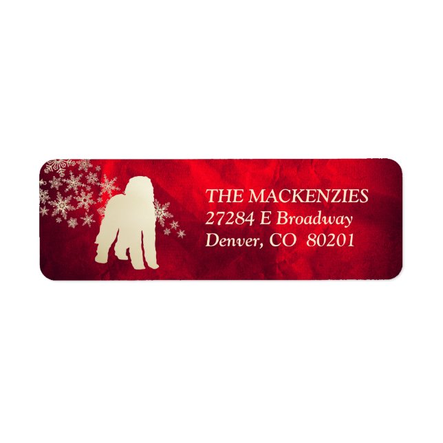 Red Gold Winter Labradoodle Dog Label (Front)