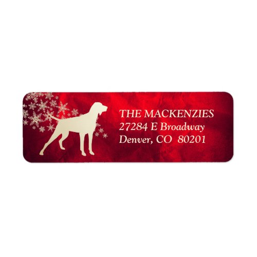 Red Gold Winter Pointer Return Address Label