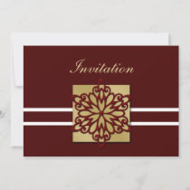 red gold winter wedding Invitation cards