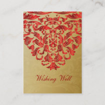 red gold wishing well cards