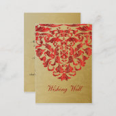 red gold wishing well cards (Front/Back)
