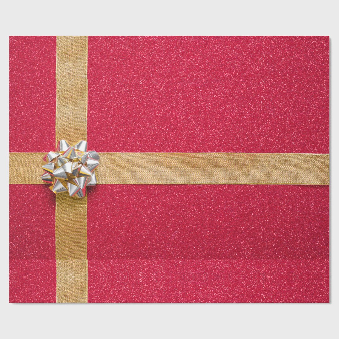 Red Gold Wrapping Paper Zazzle