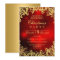Red Gold Wreath Christmas Party Invitation