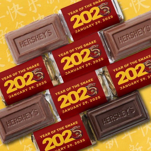 Red Gold Year of the Snake 2025 Hershey's Miniatures (CNY 2025 Hershey's Minis Cover Photo)