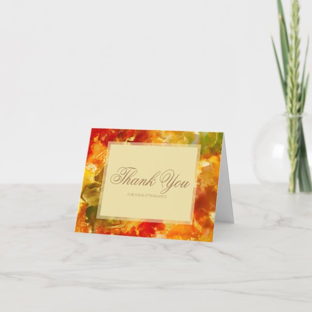 Red, gold, yellow, green marble ink invitations (Front)