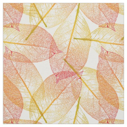 Red Gold Yellow Leaves Autumn Season Pattern Fabric