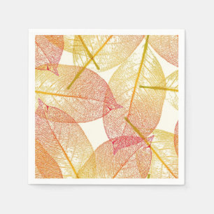 Red Gold Yellow Leaves Autumn Season Pattern Napkins