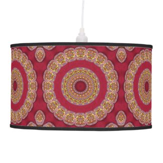 Red Gold Yellow rosettes Mandala Ceiling Lamp