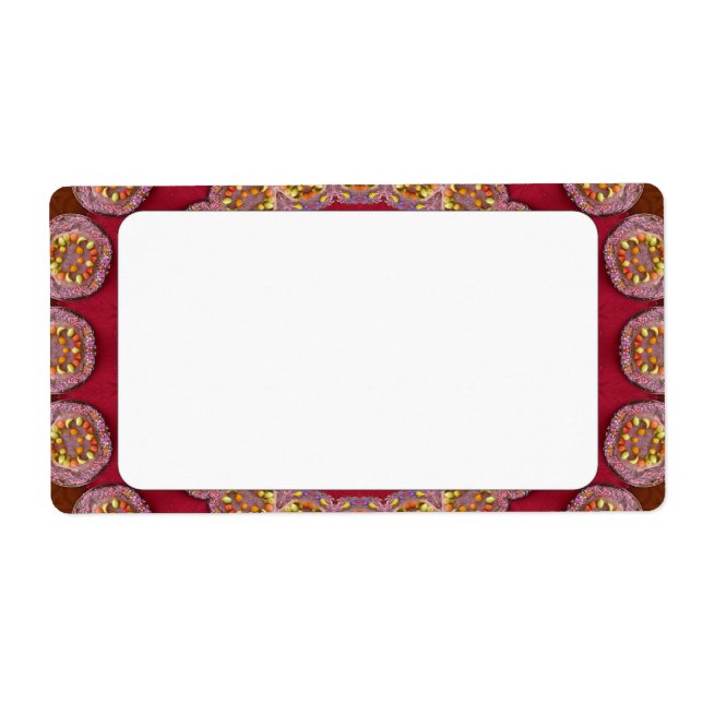 Red Gold Yellow rosettes Mandala Label (Front)