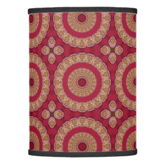 Red Gold Yellow rosettes Mandala Lamp Shade