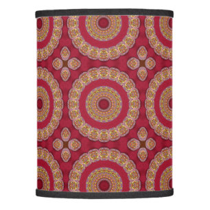 Red Gold Yellow rosettes Mandala Lamp Shade