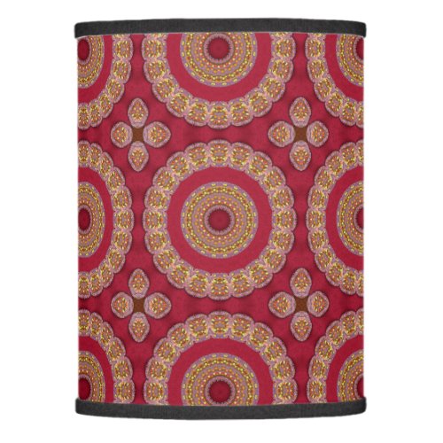 Red Gold Yellow rosettes Mandala Lamp Shade