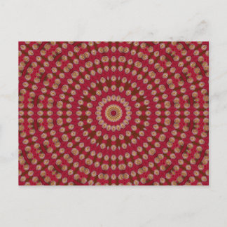 Red Gold Yellow Star Mandala Postcard