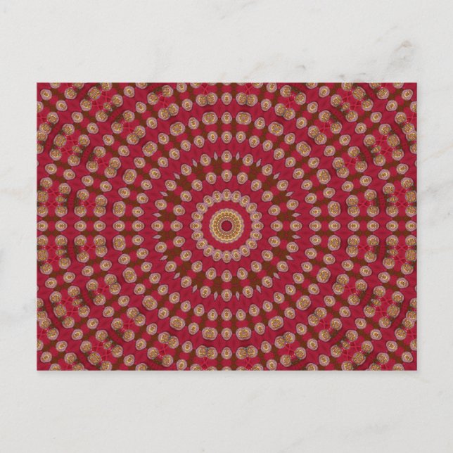 Red Gold Yellow Star Mandala Postcard (Front)