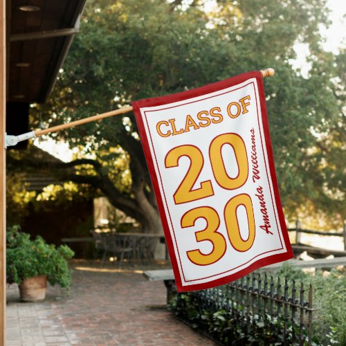 Red Gold Yellow White Black Congratulations Grad House Flag