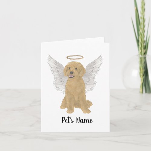 Red Golden Apricot Doodle Sympathy Memorial Card