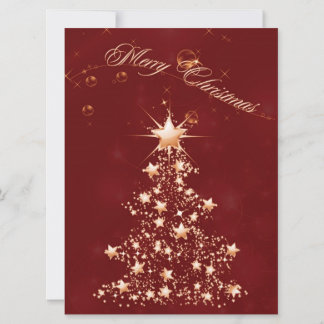 Red Golden Christmas 6.5 x 8.75 Invitation