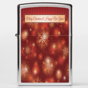 Red & Golden Christmas & Happy New Year Zippo Lighter