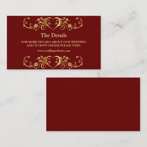Red Golden Geometric Elegant Wedding Detail