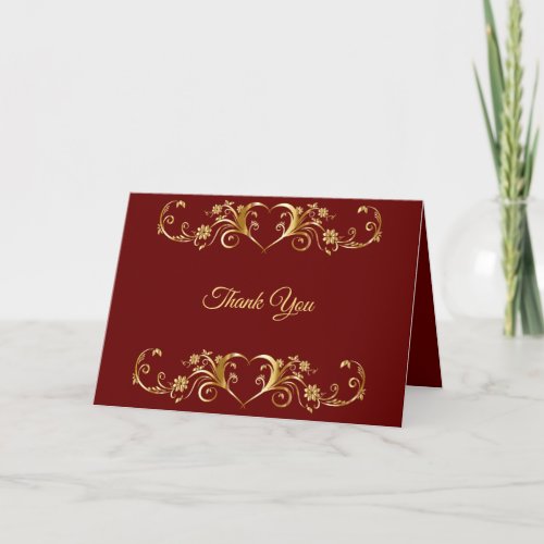 Red Golden Geometric Elegant Wedding