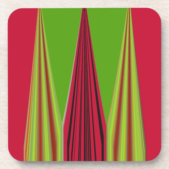 RED GOLDEN GREEN BEVERAGE COASTER (Front)