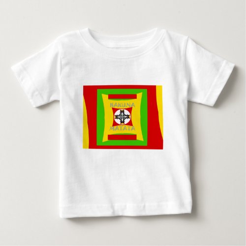 Red Golden Green Fun Design Hakuna Matata Baby T_Shirt