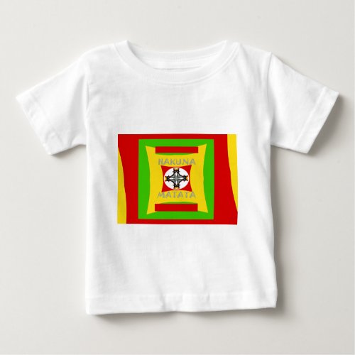 Red Golden Green Fun Design Hakuna Matata Baby T_Shirt